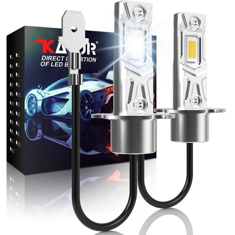 Katur 2pcs H3 Super LED žiarovky 55 W Automatické svetlá LED žiarovky SVETLO SVETLO PRÍROBA DC 12V-24V 6500K Biela hmlová lampa Svetlomet