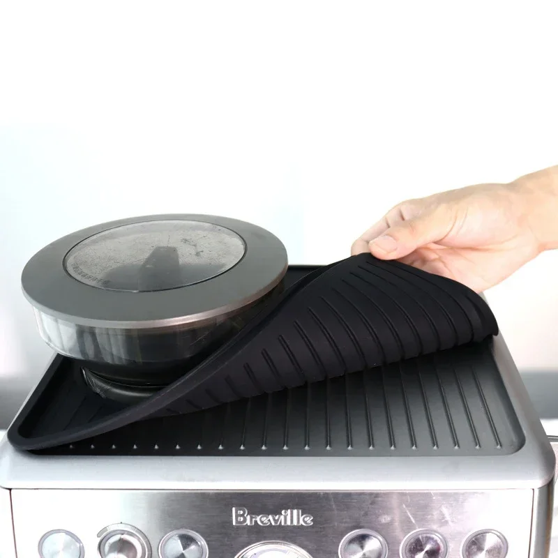 Kaviareň Špeciálny silikónový nekĺzavý materský manifer pre kávu Mat Groove Coffee Maferical Mat Nástroj pre Breville 8 Series BES870 880