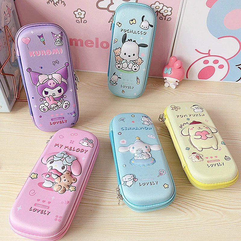 Kawaii 3D vzor eva ceruzka Case Anime Cinnamoroll Melody Študent Kuromi Nepremokavá ceruzka ceruzka KAWAII DET CENCIL CENCIL TAGY