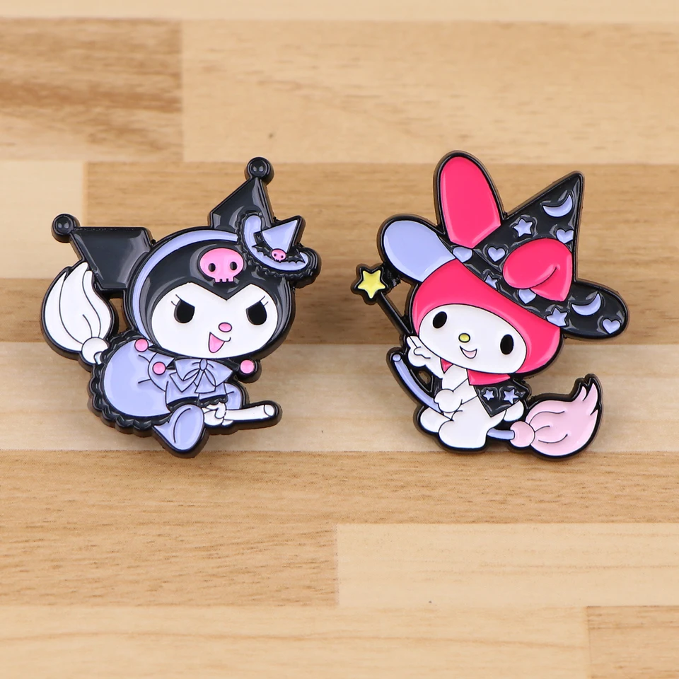 Kawaii Anime Enamel Pin Broom Brošes pre ženy klopa Pins odznak na batohové kostýmy doplnky čarodejnícke darčeky pre dievčatá