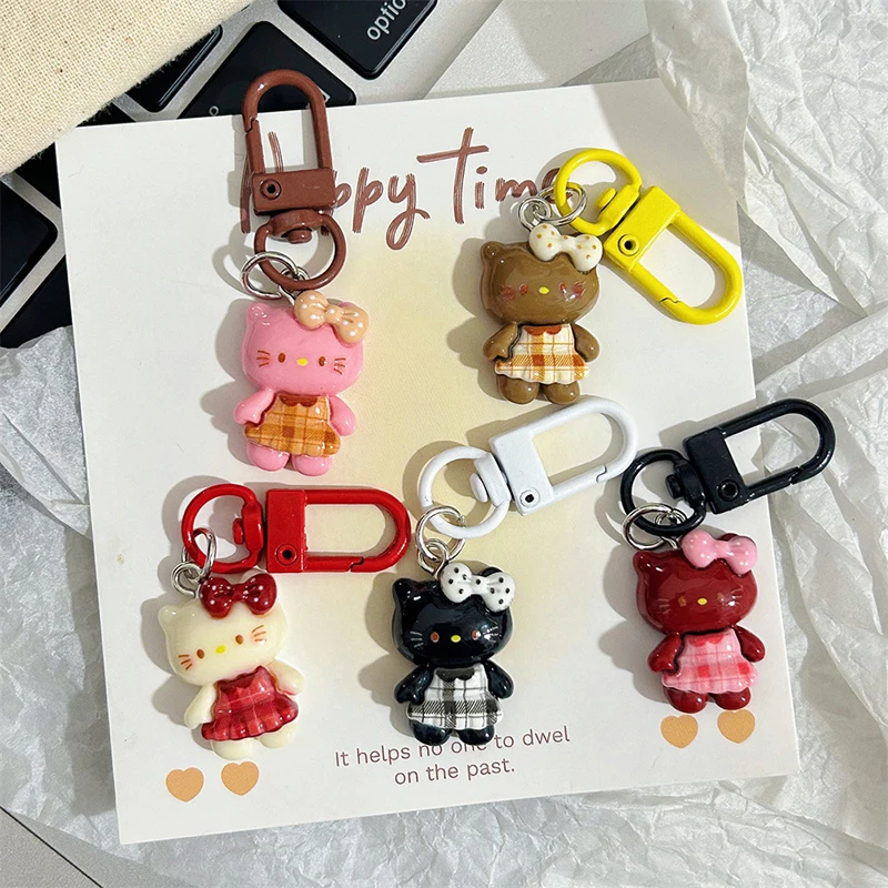 Kawaii Anime Sanrio Hello Kitty Keychain Prívesok karikatúra roztomilé hračky Keychain batohové dekorácie Doplnky narodeninové darčeky