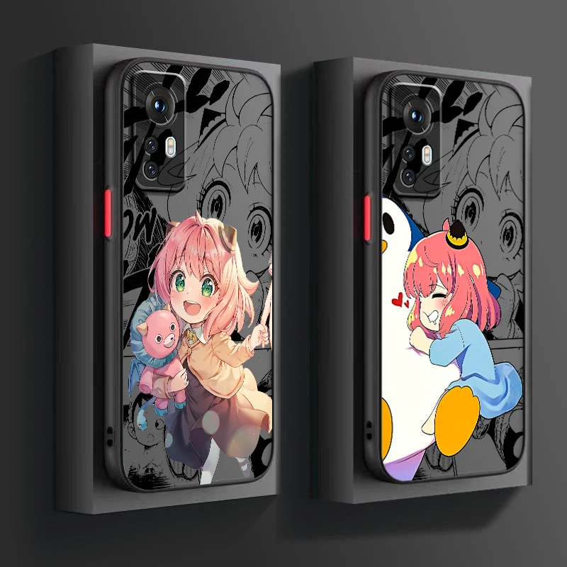 Kawaii Anime Spy × Family Anya Anya Frosted Tasucent pre Xiaomi Mi 13 12 12T 11T 11I 10T 10T 10 9T Pro Lite Ultra 5G Back Telefón Case
