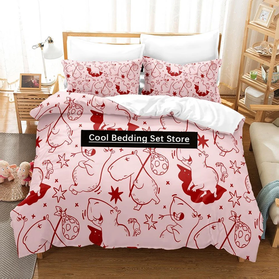 Kawaii Capybaras posteľná súprava Single Twin Full Queen King Set Set set aldult Kid Spálňa Duvetcover Sets 3D Anime Bed Set Set