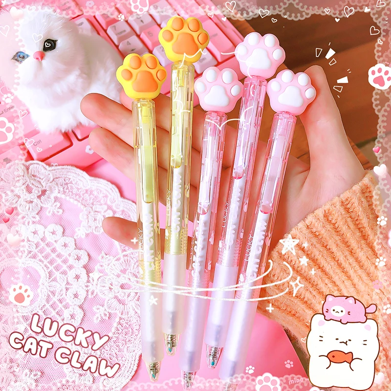 Kawaii Cartoon Cat Paw Blue Atrament Erasable Gel Pen School Kancelária Kancelária Kancelária Darček Študenti Študenti roztomilé perá pekné estetické