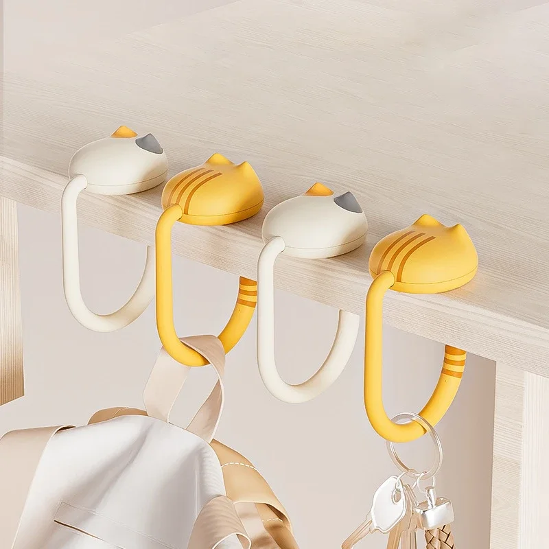 Kawaii Cats Bag Hooks Prenosná taška na vešiak stolové stolové háčiky držiak kabelky cestovná taška na úložný priestor Držiteľ Organizátori domáci kancelária
