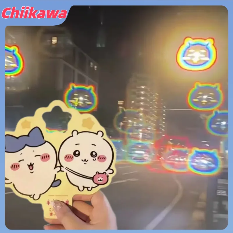 Kawaii Chiikawa Fireworks Stick Recandheld Špeciálne efekty okuliare Karty filtra Karty difrakčné fotografie efekty ohňostroj
