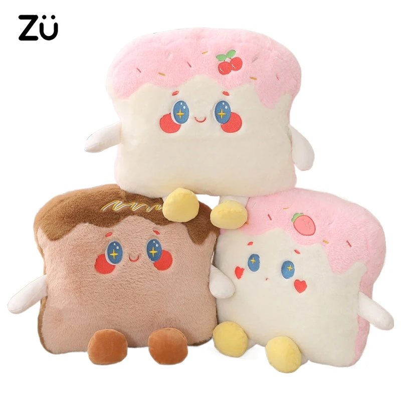 Kawaii chlieb hračka Toast Plush vankúš na čokoládové cookie čerešňa príchuť roztomilý vankúšový prikrývka zdriemnutie času vankúšiky izba dekor