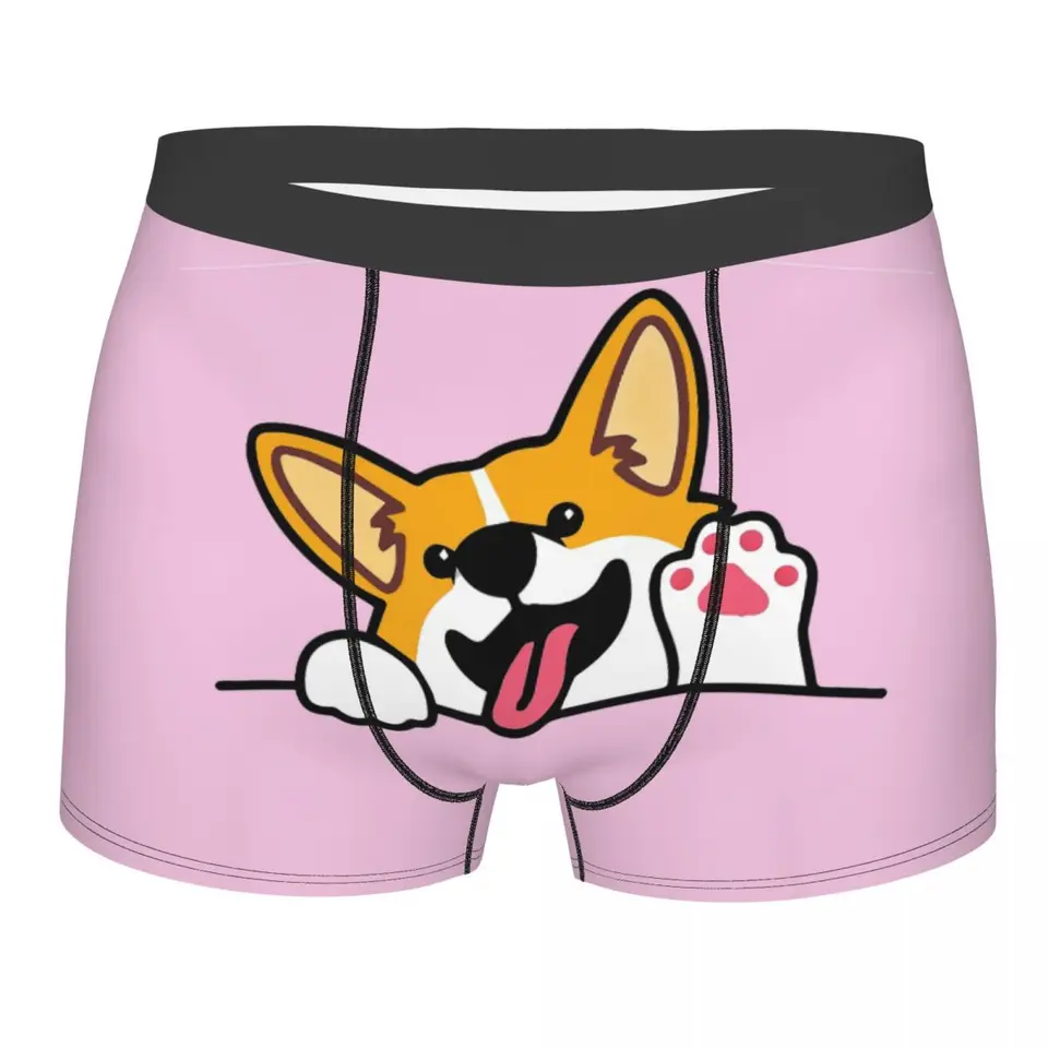 Kawaii corgi roztomilé usmievavé spodky Homme nohavičky Man Underwear Comfort Shorts Boxer Blifs