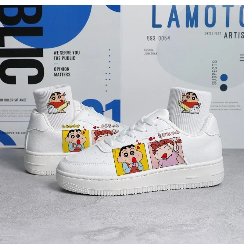 Kawaii Crayon Shin Chan Skate topánky Cartoon Anime Lightweight Casual Fashion Low-Top Board Shoes pre priedušné biele topánky
