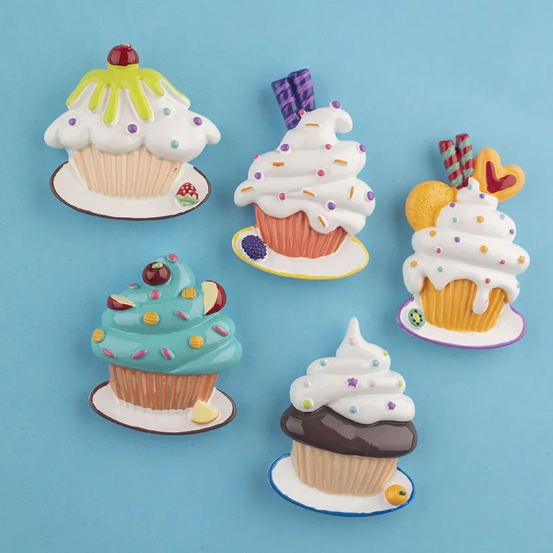 Kawaii Cupcake chladnička Magnety Domáce dekorácie Kreatívne nástenky Magnetické nálepky pre deti hračky Hračky chladničky