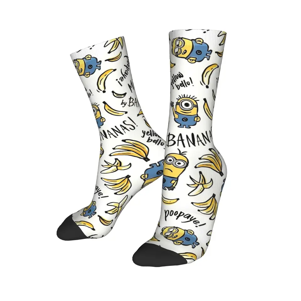 Kawaii Despicable Me Minions ponožka nové pánske ponožky Príležitostný polyester veselé vianočné skateboard ženy jar leta jesenná zima