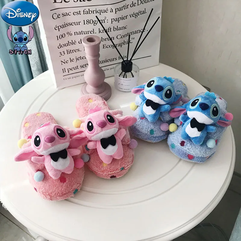 Kawaii Disney Accessories Stitch Stitch Winter Warm Indoor Cotton Home topánky Lilo & Stitch Girl Vianočný darček Ženy Anime hračka
