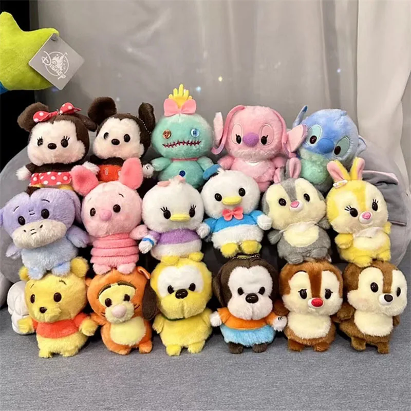Kawaii Disney Cartoon Mickey Minnie Donald Duck Doll Doll Buck Ornament Keychain Girl Girl Heart Detský kúzlo vianočné darčeky