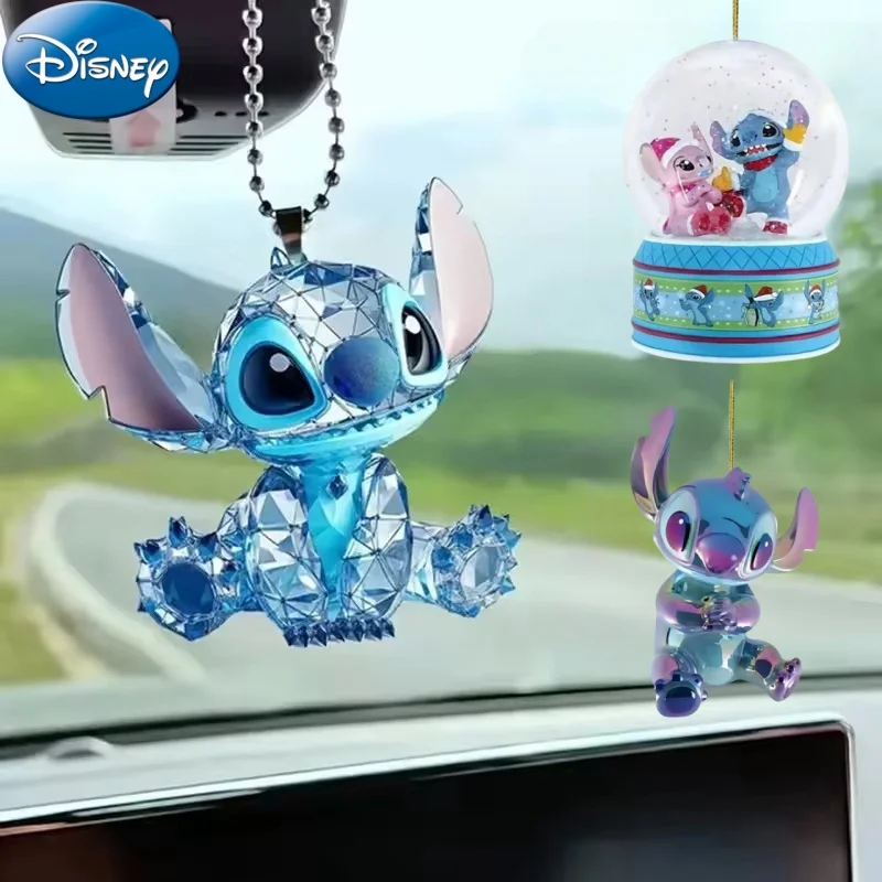 Kawaii Disney Stitch Anime Auto zavesenie prívesku 2D plochý akrylový ornament steh kľúča kľúča kľúča spätné zrkadlo zavesenie doplnkov darčeky