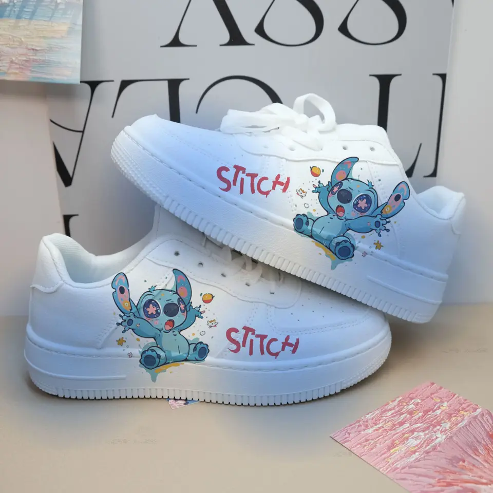 Kawaii Disney Stitch Platforma Príležitostné topánky roztomilé lolita jar a jeseň nízka pomoc skateboardom topánky všestranné tenisky