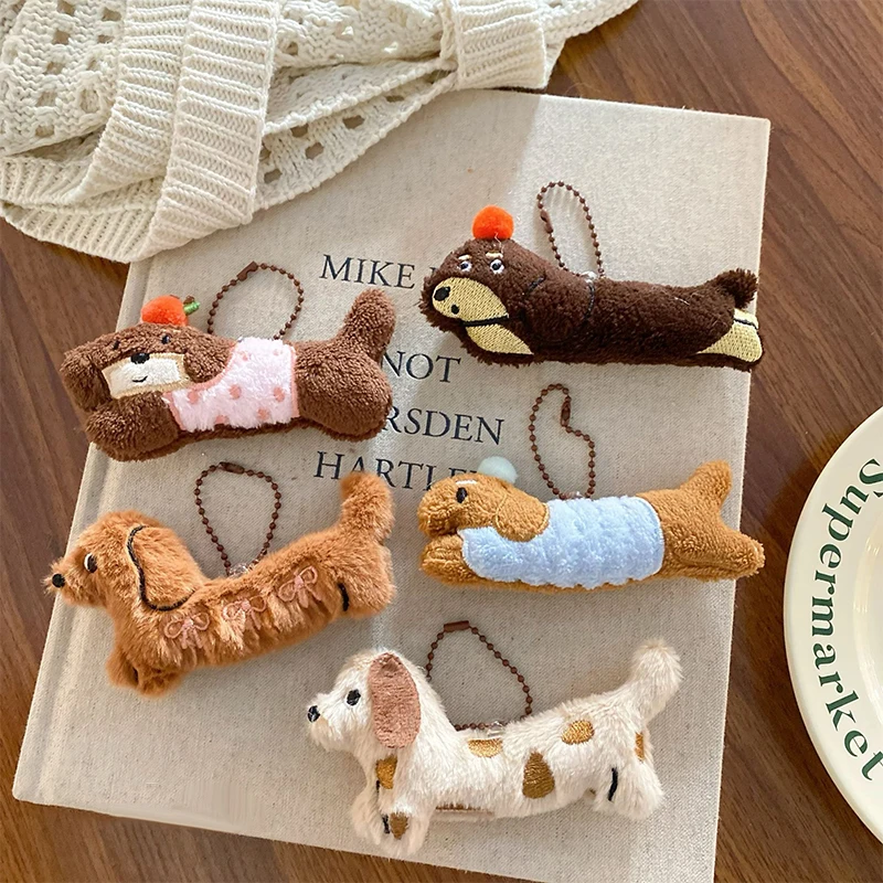 Kawaii Dog Jawshund Plyš na keychain karikatúra šteňa plnené kľúče roztomilý držiak na kľúče prívesok taška zavesenie dekorácie Darček