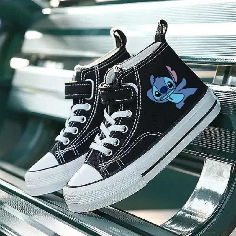 Kawaii Girls Casual Cartoon topánky na vysokej úrovni plátno topánky Lilo Stitch Boys Kids Disney Sport Children Detiss