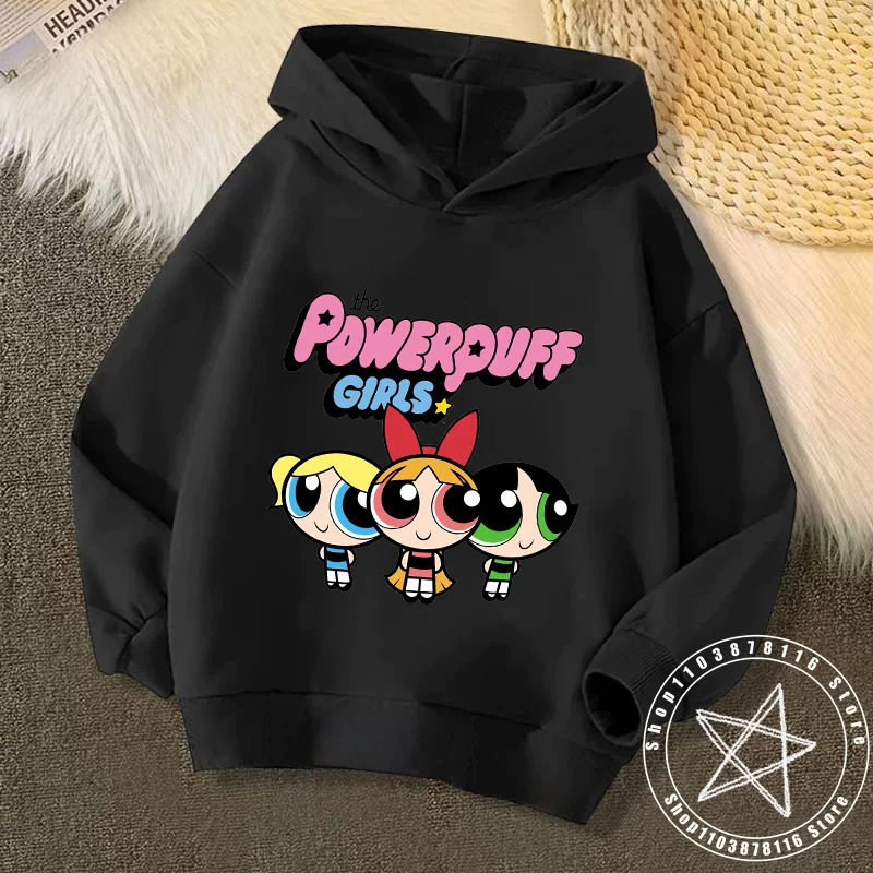 Kawaii Harajujku Powerpuff Anime Powerpuff Roztomilé dievčatá mikina mikina chlapca