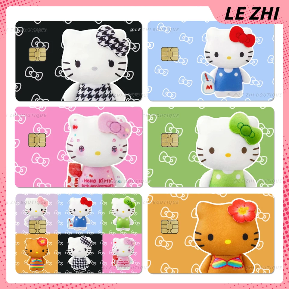 Kawaii Hello Kitty Cute Credit Card Card Skin Sticker Sticker Cover Cover PVC Witerproof