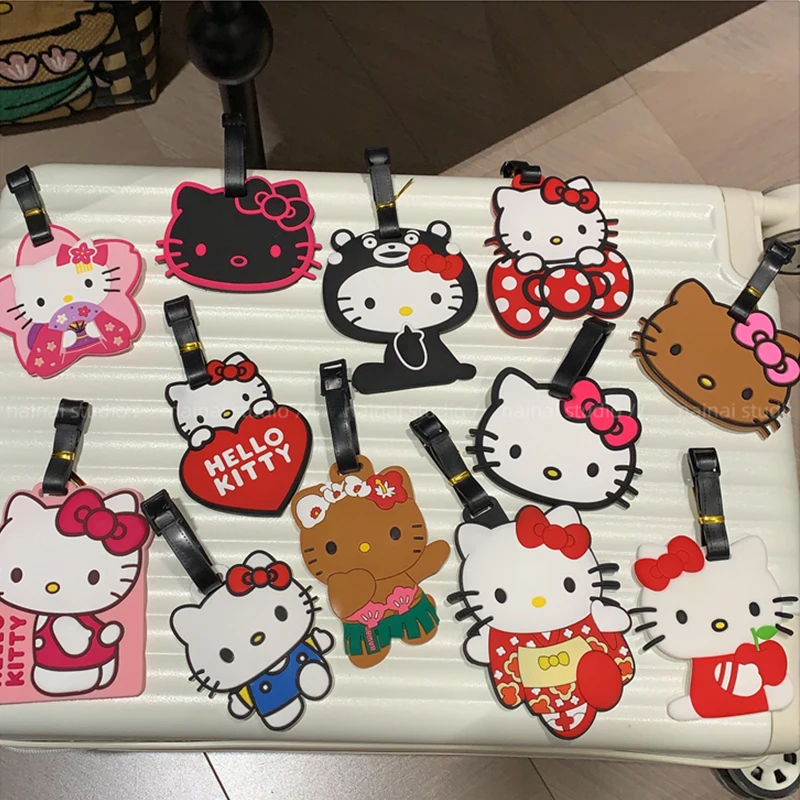 Kawaii Hello Kitty Luggage Label Anime Sanrio Kuromi Melody Melody Luggage Tag ID kufor