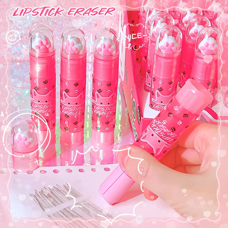 Kawaii kancelárske potreby estetické kancelárske potreby dodávky späť do školského acsesórie rúž gumy kreslenie gumy roztomilé veci
