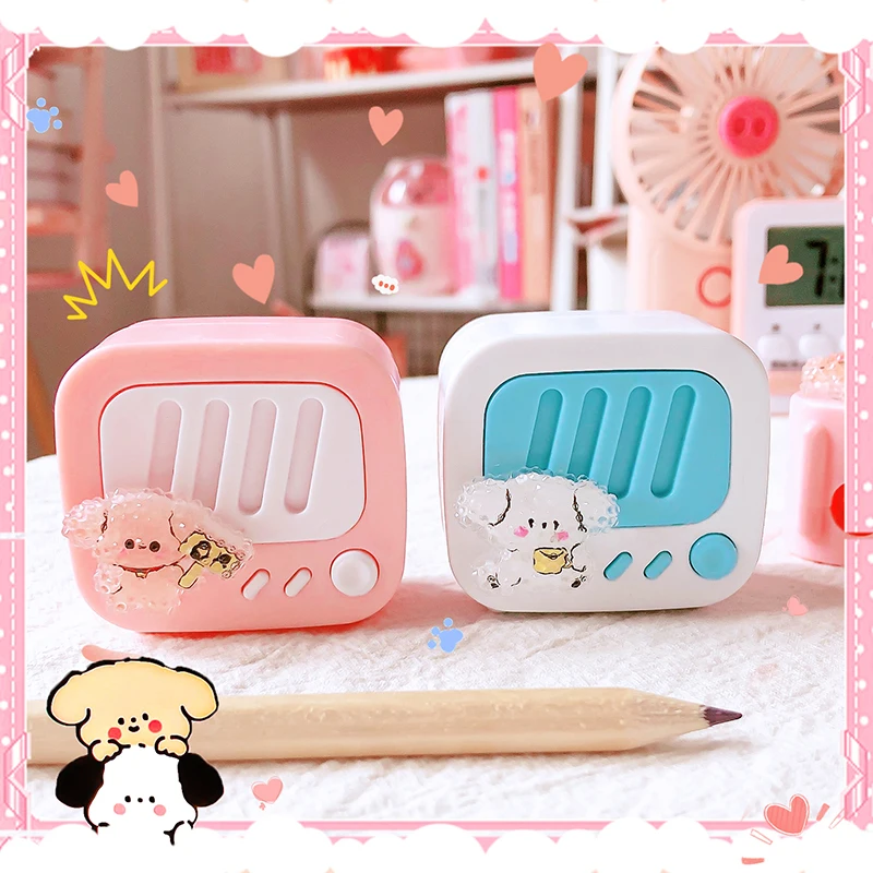 Kawaii kancelárske potreby School Supplies Kancelária Detské detské didie Rádio Styling Cencil Barpener Roztomilé estetické kancelárske potreby