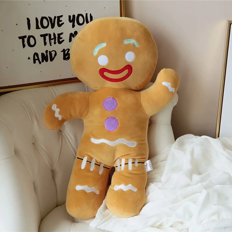Kawaii karikatúra perník muž plyšová bábika Dekorácia roztomilý cookie hračka plnená vankúš