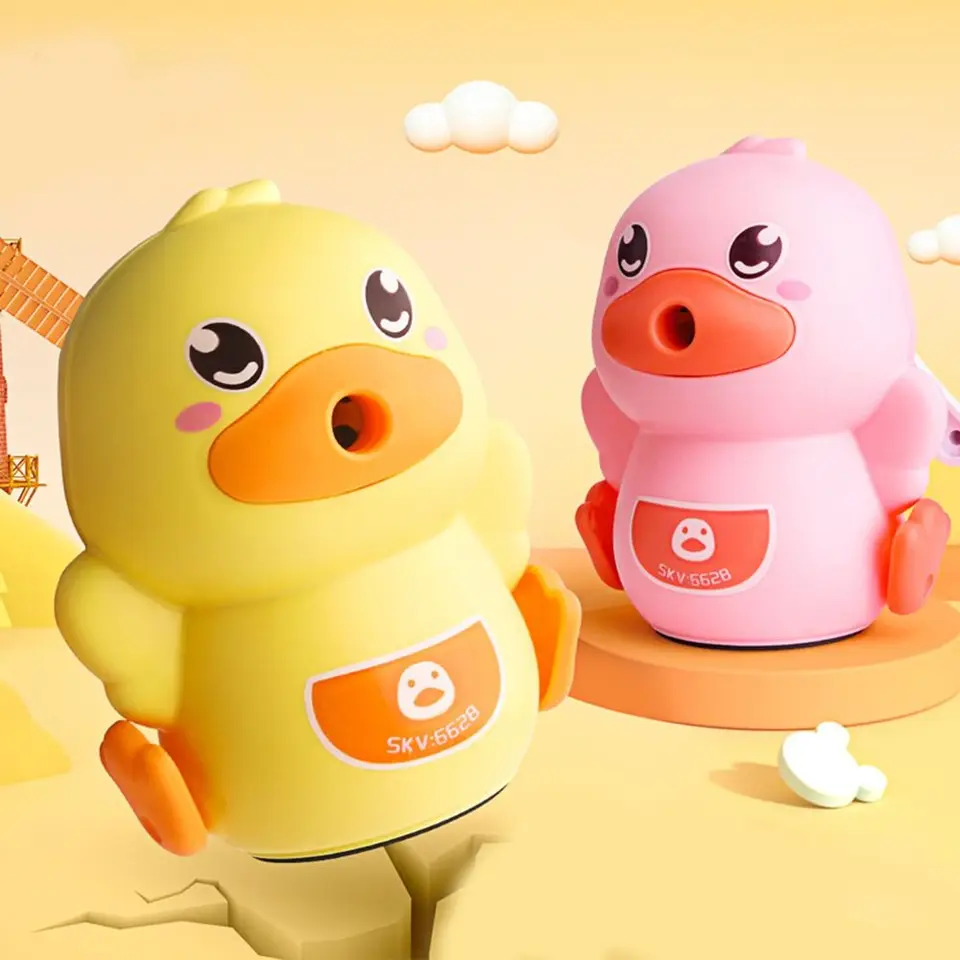 Kawaii kačica ceruzka na orezávač ruky ručný kľuk ceruzka Cutter Barpener pre deti darček Kórejské kancelárske potreby