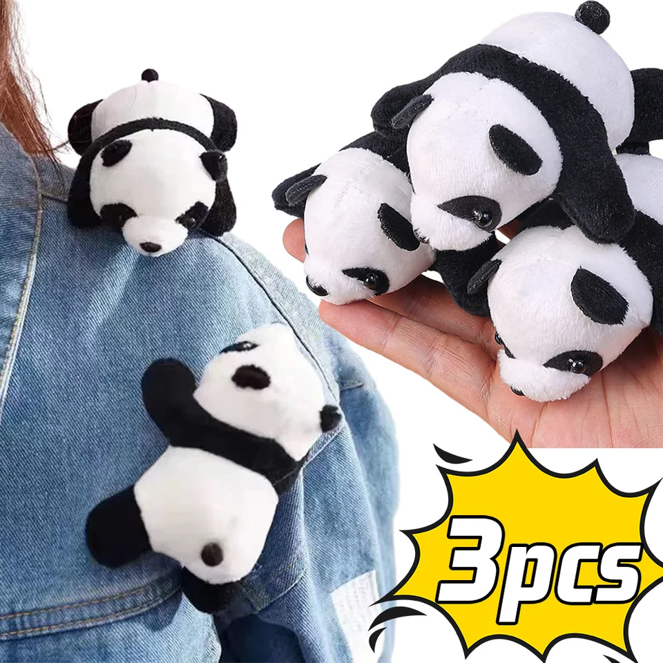 Kawaii malá panda bábika brošňa Karikatúra plyšové špendlíky kreatívne odpočinok Panda Domov Ornament Bag Clothing