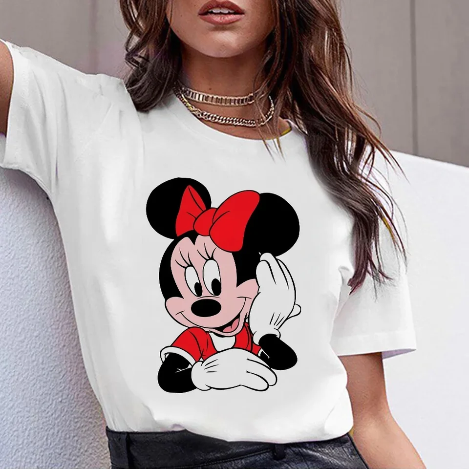 Kawaii Mouse Grafické tlačené dámske tričká Harajuku Príležitostné voľné voľné rukávy tričko módne unisex tričko nové topánky Y2K oblečenie