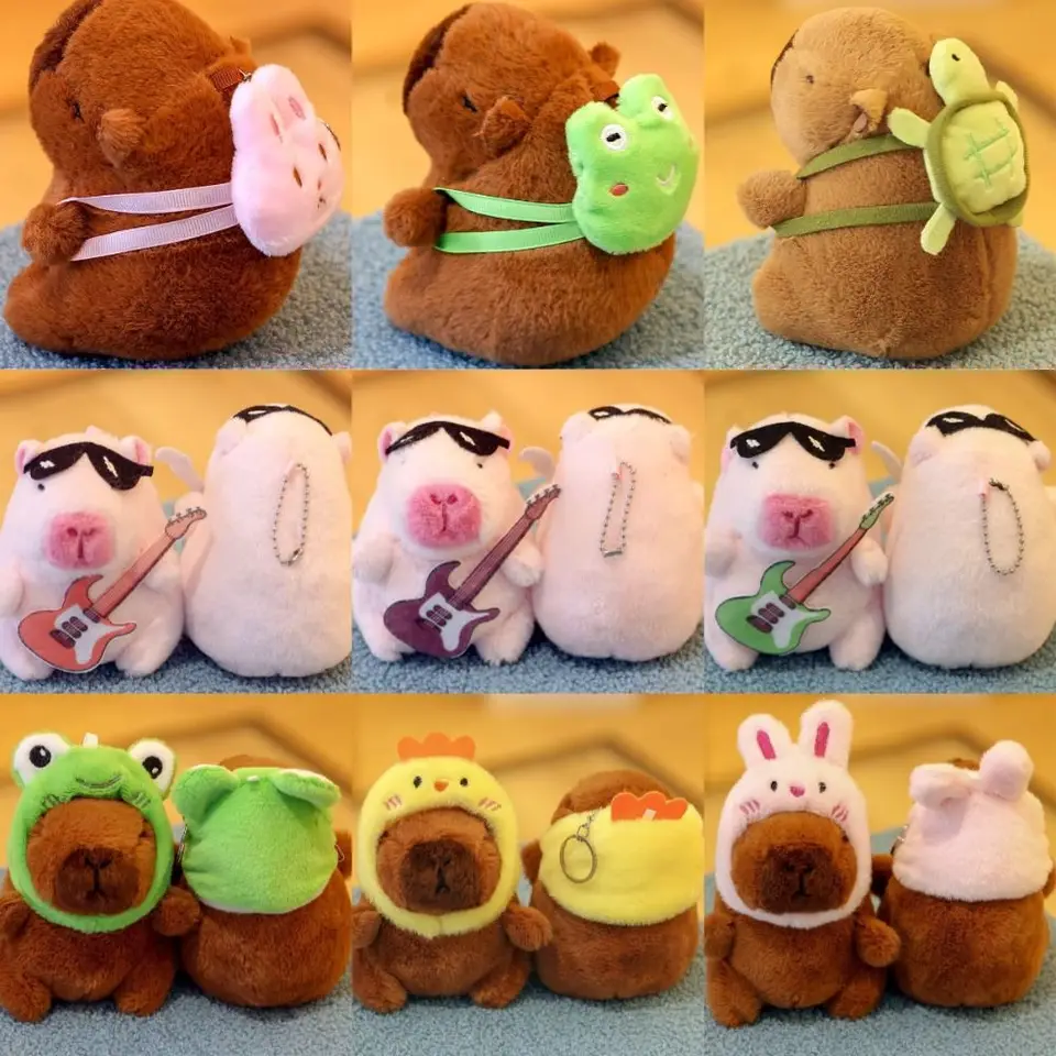 Kawaii Multicolor Capibala Doll Doll Kapibala 10-13 cm voda Dolphin Dolphed Animed Animed Soft