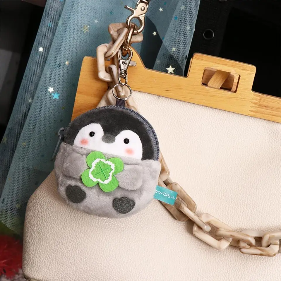 Kawaii mäkká hračka zviera pnenguin plyšová bábika minca minca mini peňaženka slúchadlá vrecko Penguin plyšové hračky plyšové vrecko Plyš