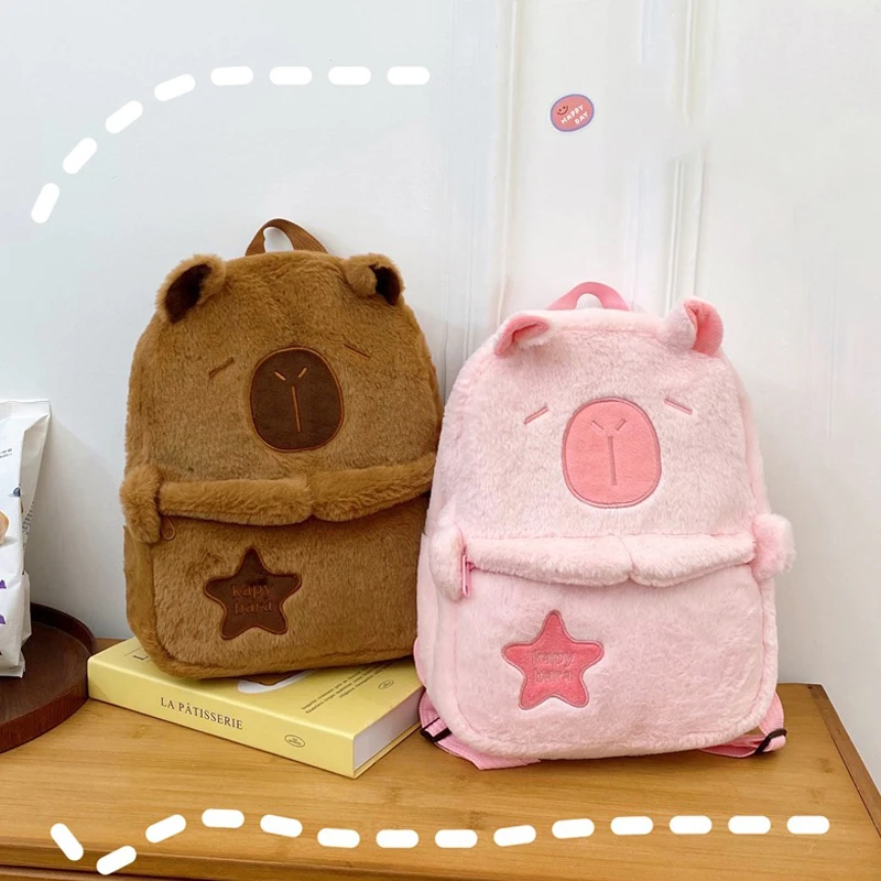 Kawaii nový Capybara plyšový batoh pre ženy všestranná karikatúra vtipná cabala taška veľkú kapacitu tote taška pre deti detský darček