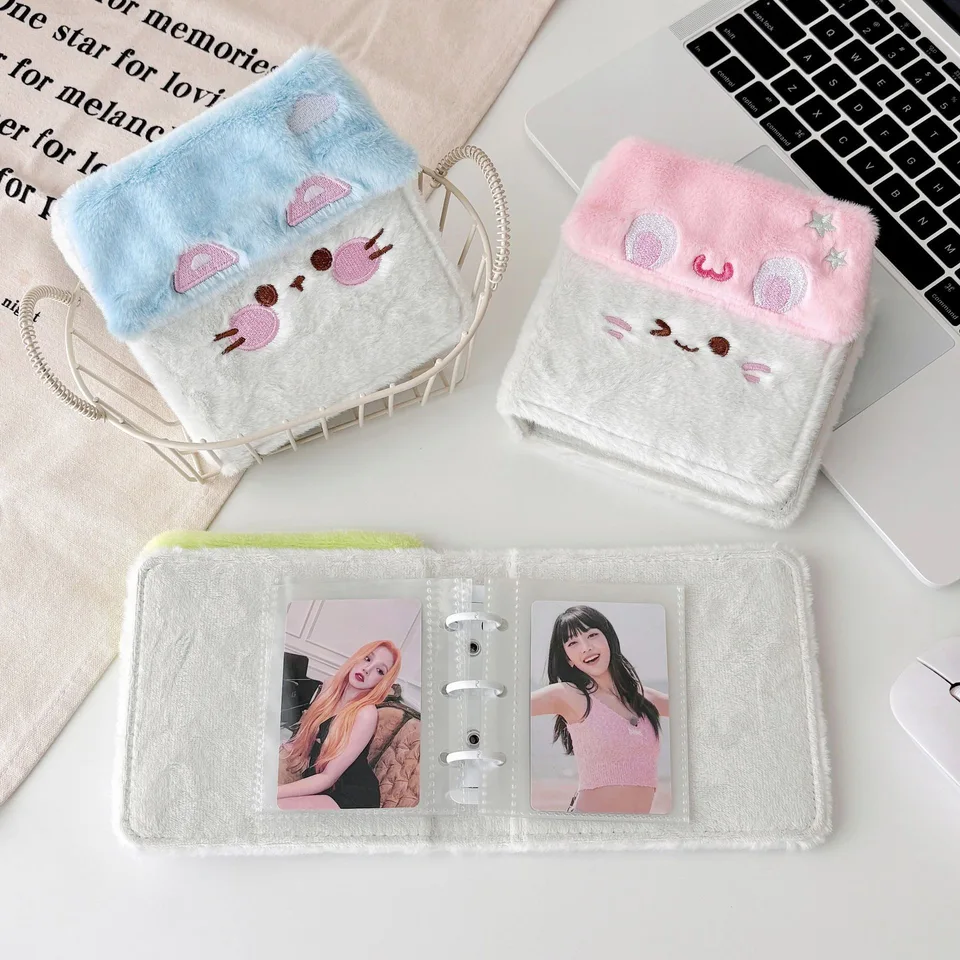 Kawaii Original House Shat Dog Plyšový album Binder KPOP Photokards Holder 1 mriežkový album Idol Photo karty úložné karty kniha Album
