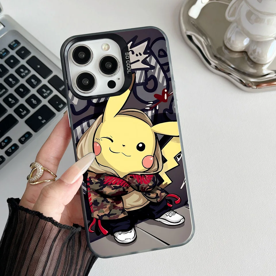 Kawaii p-Pokemon-s telefónny puzdro pre iPhone 16 15 14 13 12 11 Mini Pro Max x xr xs max 8 7 plus anti pádový matný kryt kryt