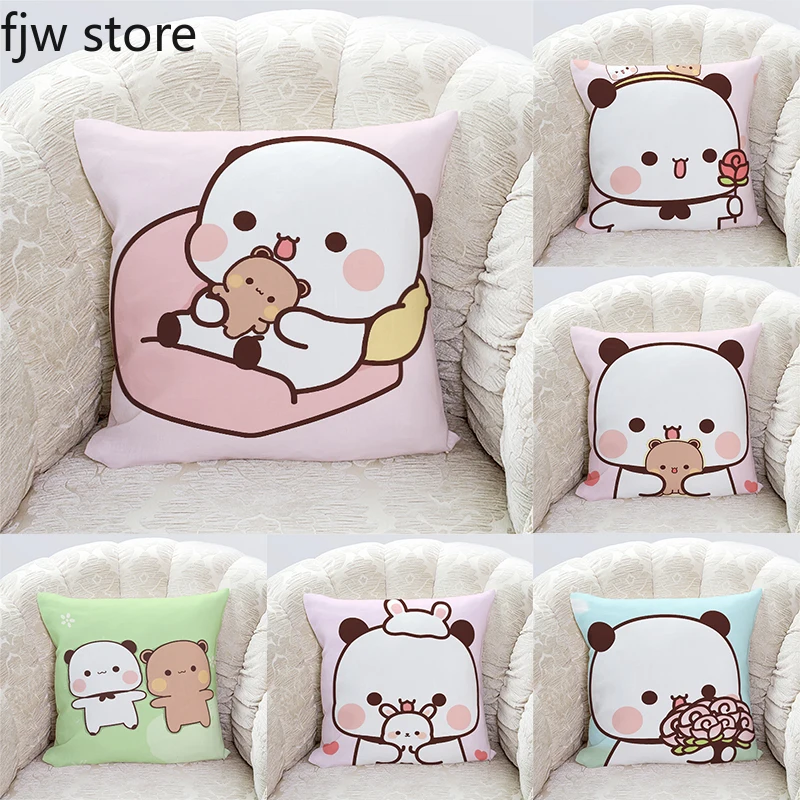 Kawaii panda Bubu a Dudu tlačené vankúše roztomilé karikatúra Anime pohovka vankúš na poťahy izby izba v vankúši
