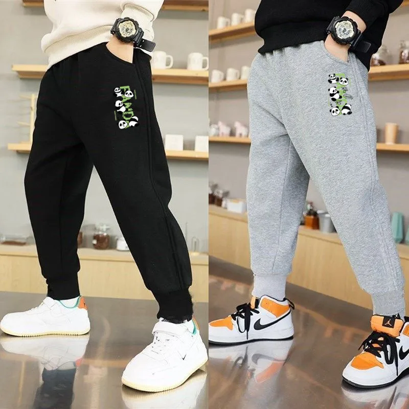 Kawaii panda tlač Sports Jogger Pant Boys