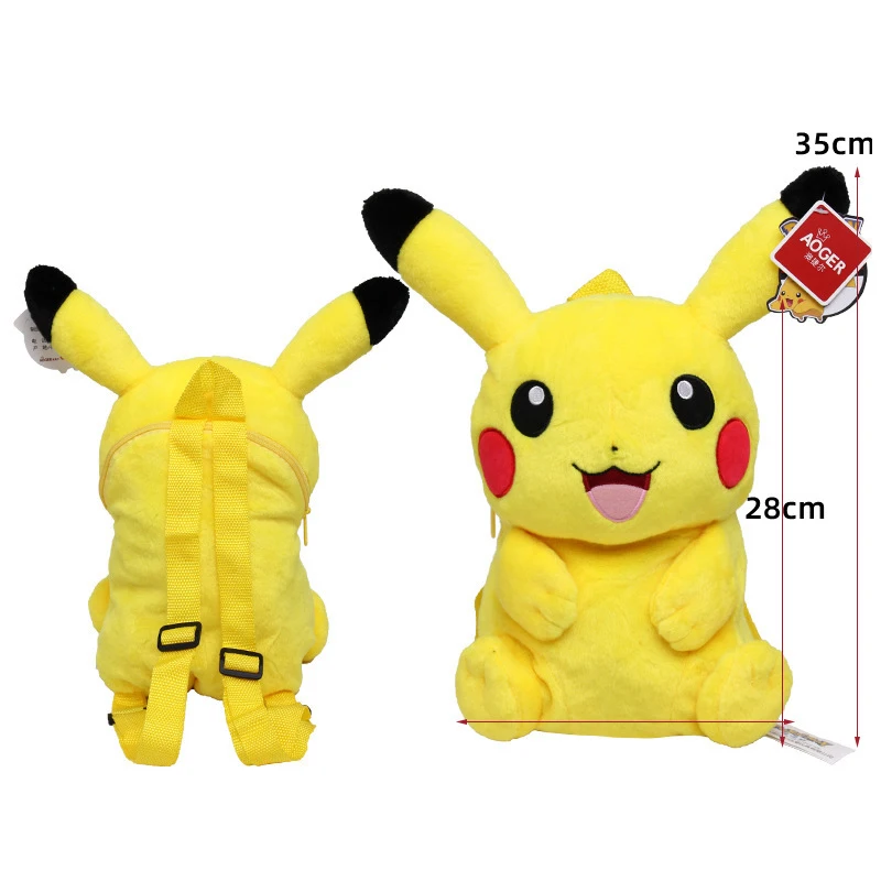 Kawaii pikachu batoh plyšový hračkou Pokemon Bag Smalded Doll Cartoon Obrázok Soft Schoolbag vianočné darčeky