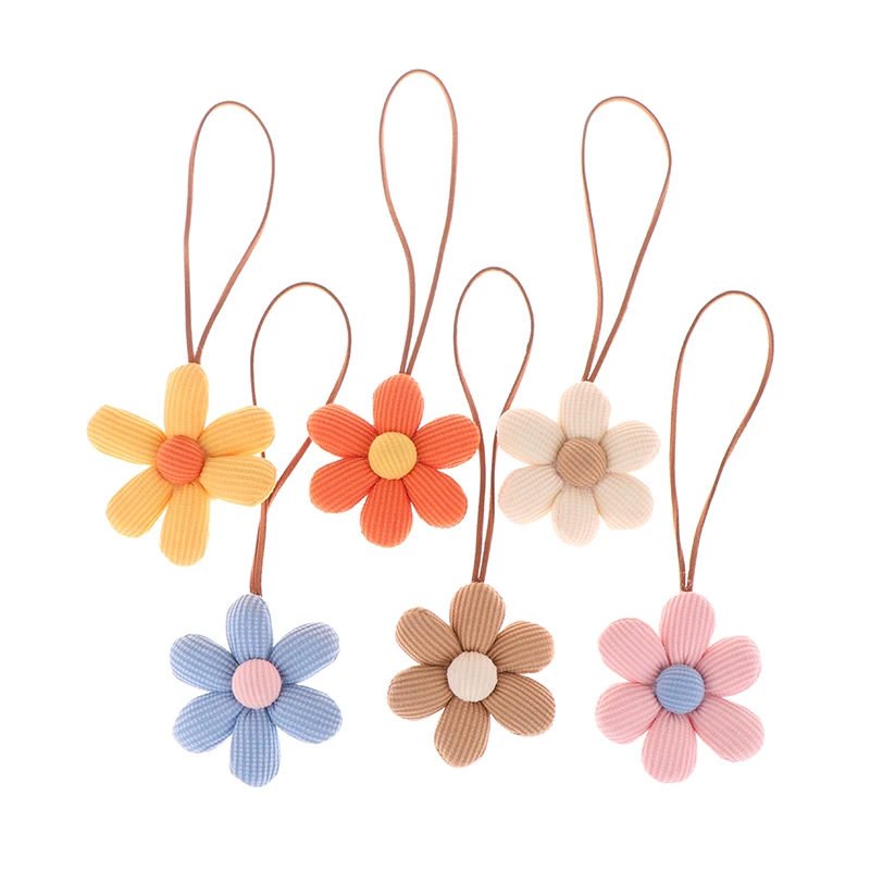 Kawaii plyšová kvetinová hviezda Názov nálepka prívesok Keychain Karika