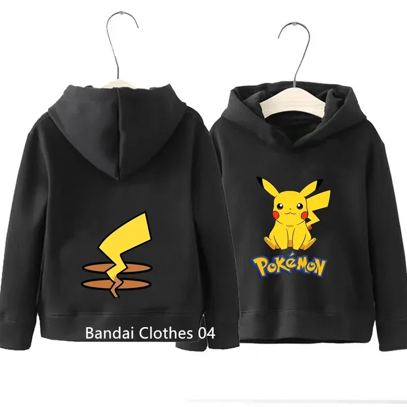 Kawaii Pokemon oblečenie pikachu deti jesenné kapucňové sveter pullover pre deti chlapci oblečenie vrcholy kapucne husté športové mikina
