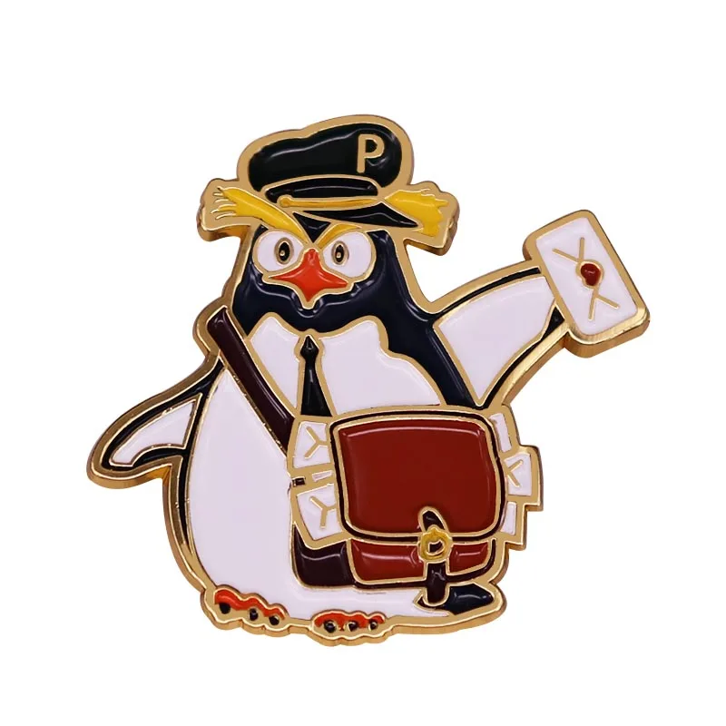 Kawaii Postman Messenger Penguin Smalt Pin Cute Animal Broot