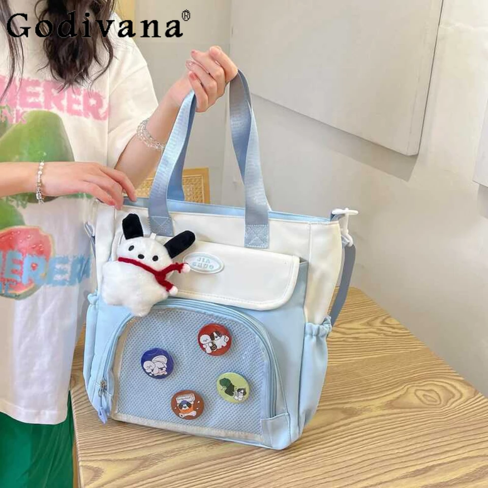 Kawaii priehľadné všestranné modré Itabag Japonské dámy tote ručné vrecká s veľkou kapacitou ramená krížový taška