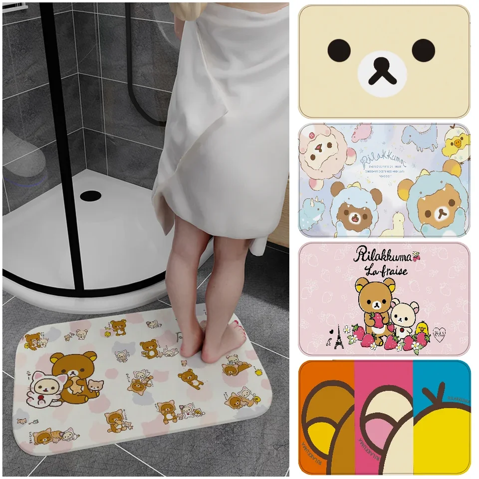 Kawaii Rilakkuma Bear Floor koberec Nordic Style Domáca rohožka