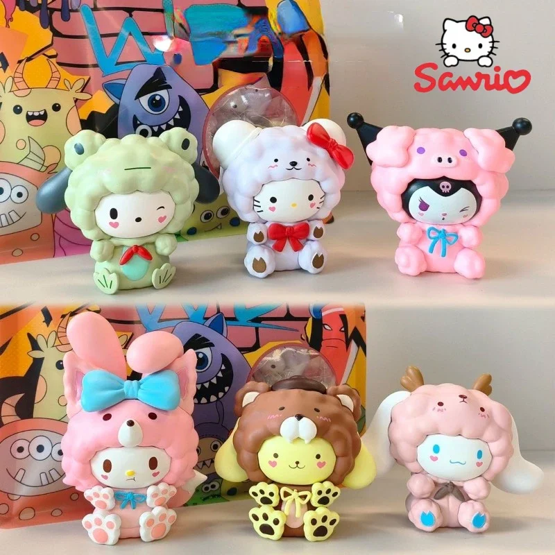 Kawaii Sanrio Anime Cute My Melody Cinnamoroll Blind Box Hray Cartoon My Melody Pochacco Figure Ornament Kreačný vianočný darček