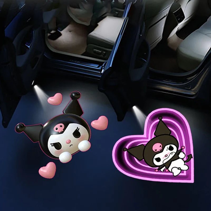 Kawaii Sanrio Car Projector Lamp Hello Kitty Cartoon HD Uvítacie lampa laser bezdrôtový senzor automobil