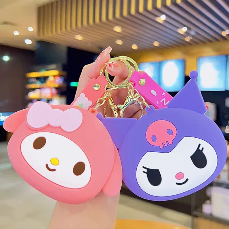 Kawaii Sanrio Hello Kitty Keychain Roztomilý karikatúra Kuromi My Melody Silikone Wallet Bluetooth Headset Bag Schoolbag Decoration Darček