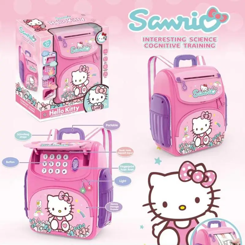 Kawaii Sanrio Hello Kitty Piggy Bank Anime postava Multifunkčné heslo bezpečné detské úspory hračky festival vianočný darček