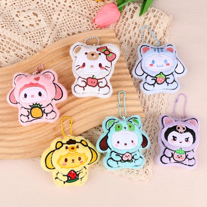 Kawaii Sanrio Hello Kitty Plyš na plyšový prívesok Kuromi melody cinnamoroll plnená bábika Keychain kľúče kľúča kľúča batoh dekorácie