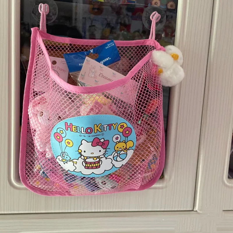Kawaii Sanrio Hello Kitty Storage Bag s taškou roztomilý prísavka zavesenie vysokokapacitných skladovacích tašiek karikatúra