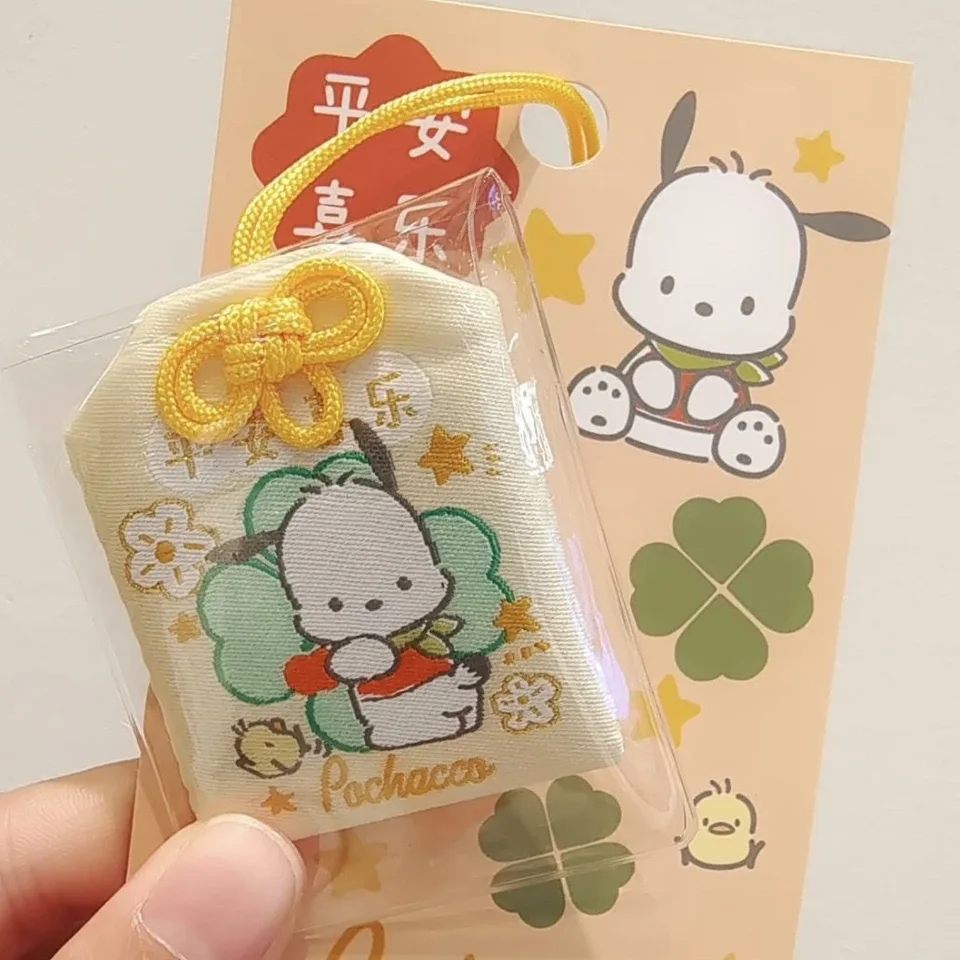 Kawaii Sanrio Omamori prívesok kľúča Kľúčové reťaze Cute Hello Kitty Melody Cinnamoroll Kuromi Karika